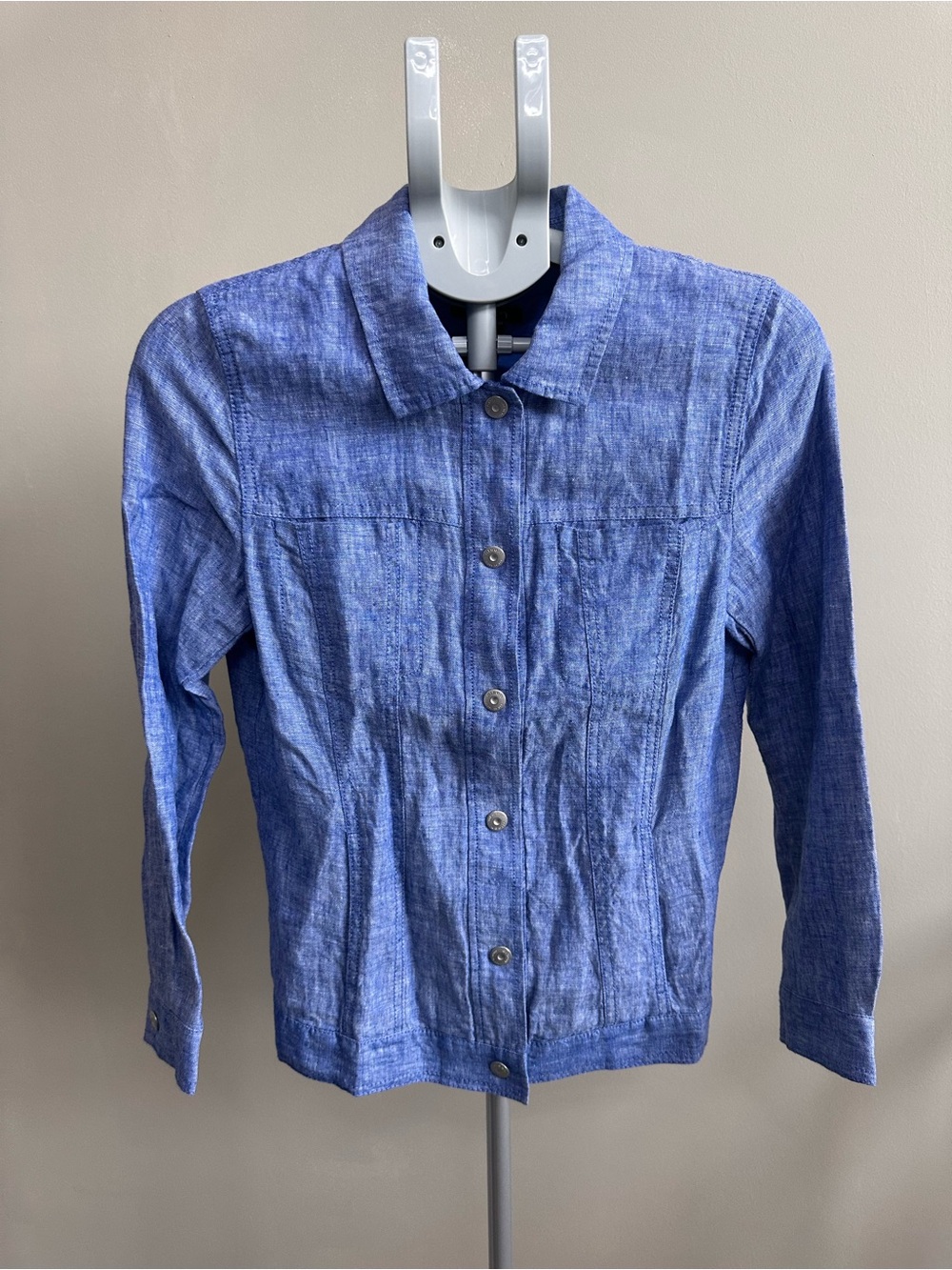 Olsen - Classic Lightweight Blue Button-Front Jean Jacket